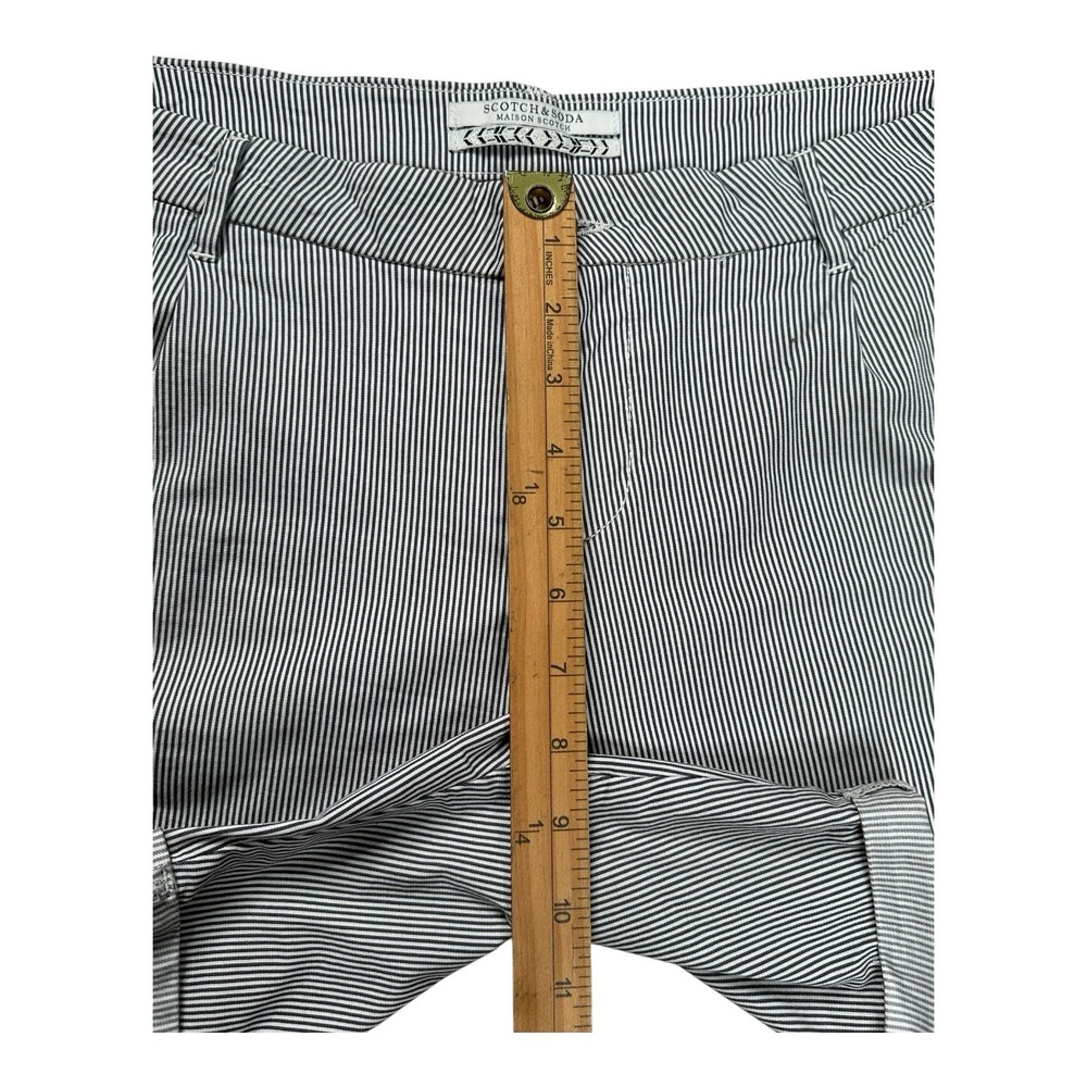 Scotch & Soda Maison Scotch Size 29 Grey/White Striped Bermuda Shorts - Picture 10 of 16